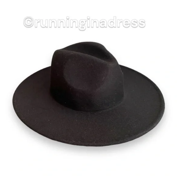 NWOT Free People Clean Slate Felt Adjustable Hat In Color Black Size One Size